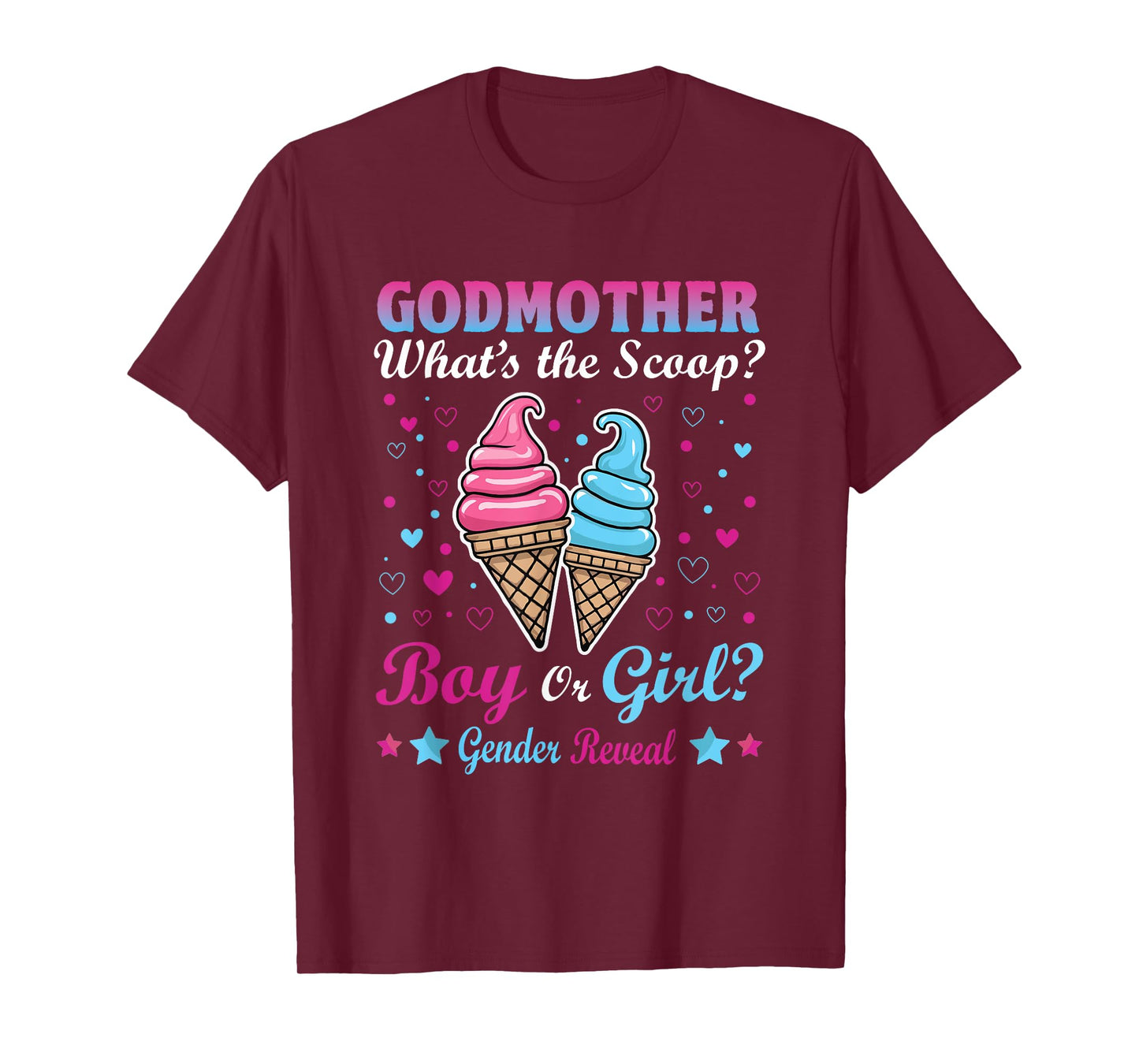 Godmother Ice Cream Whats The Scoop Gender Reveal Matching T-Shirt
