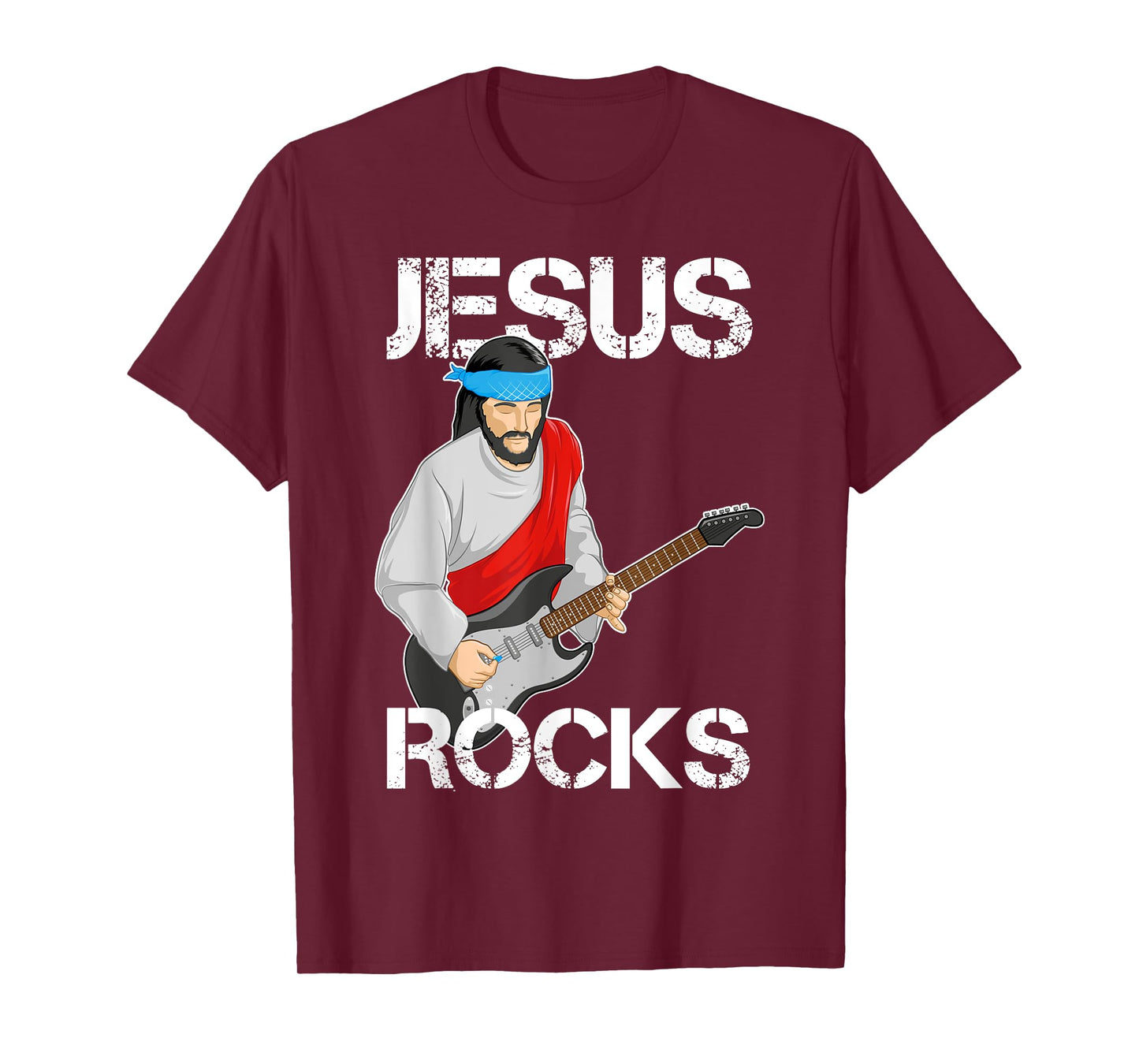Jesus Rocks on Electric Guitar - Funny Christian T Shirt T-Shirt
