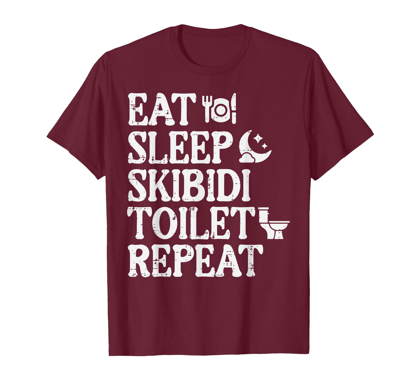 Eat Sleep Skibidi Repeat Funny Toilet Rizz Meme Teen Boys T-Shirt