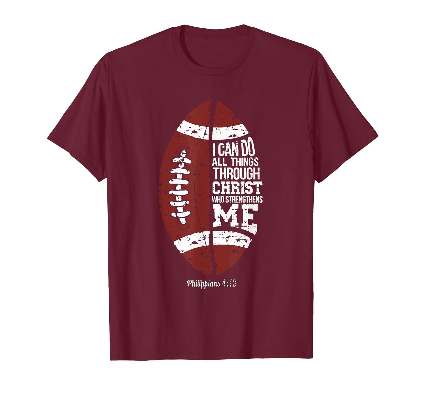 Christian Football I Can Do All Things Religious Faith T-Shirt