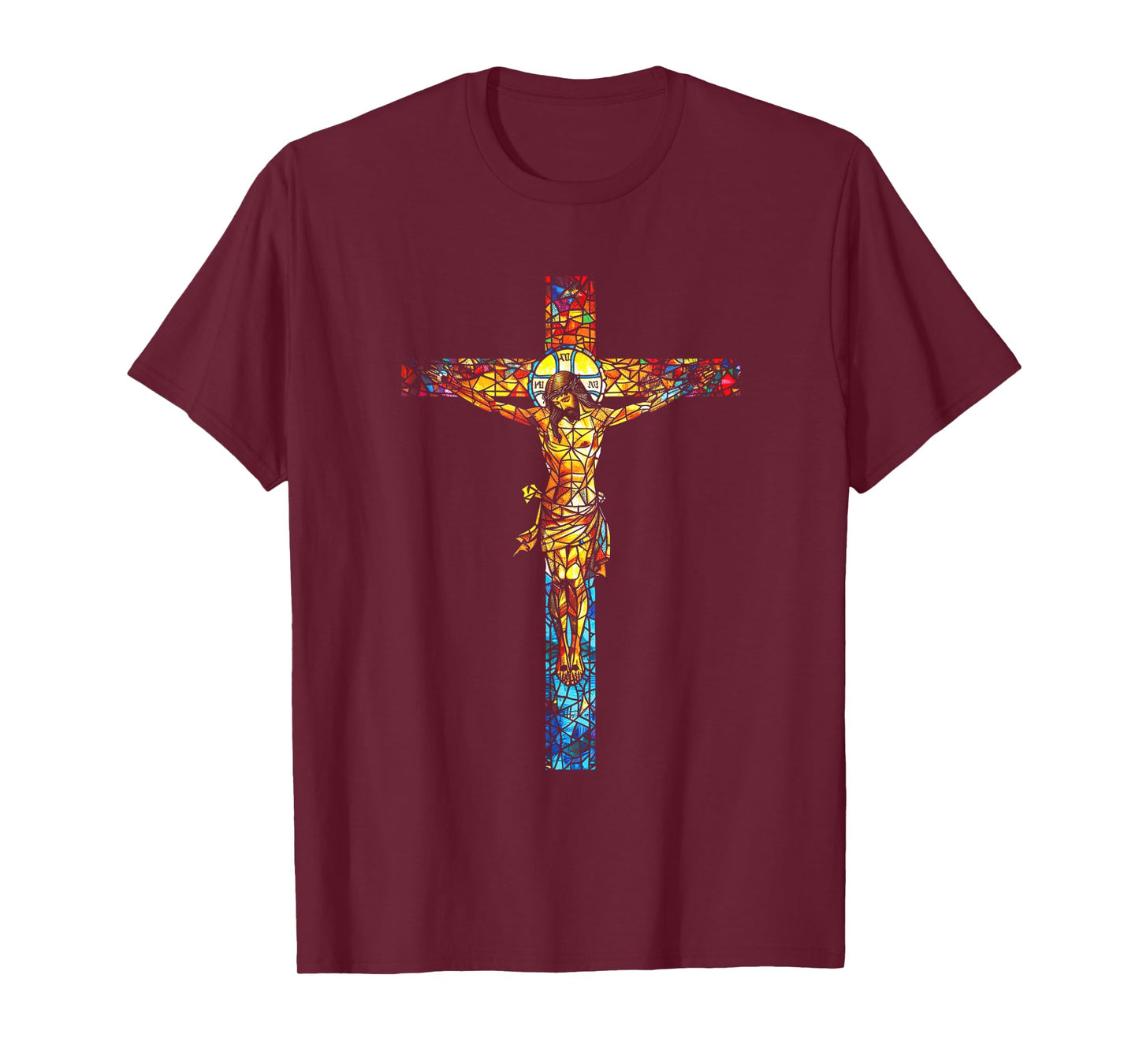Jesus Cross Christian Stained Glass Christian art T-Shirt