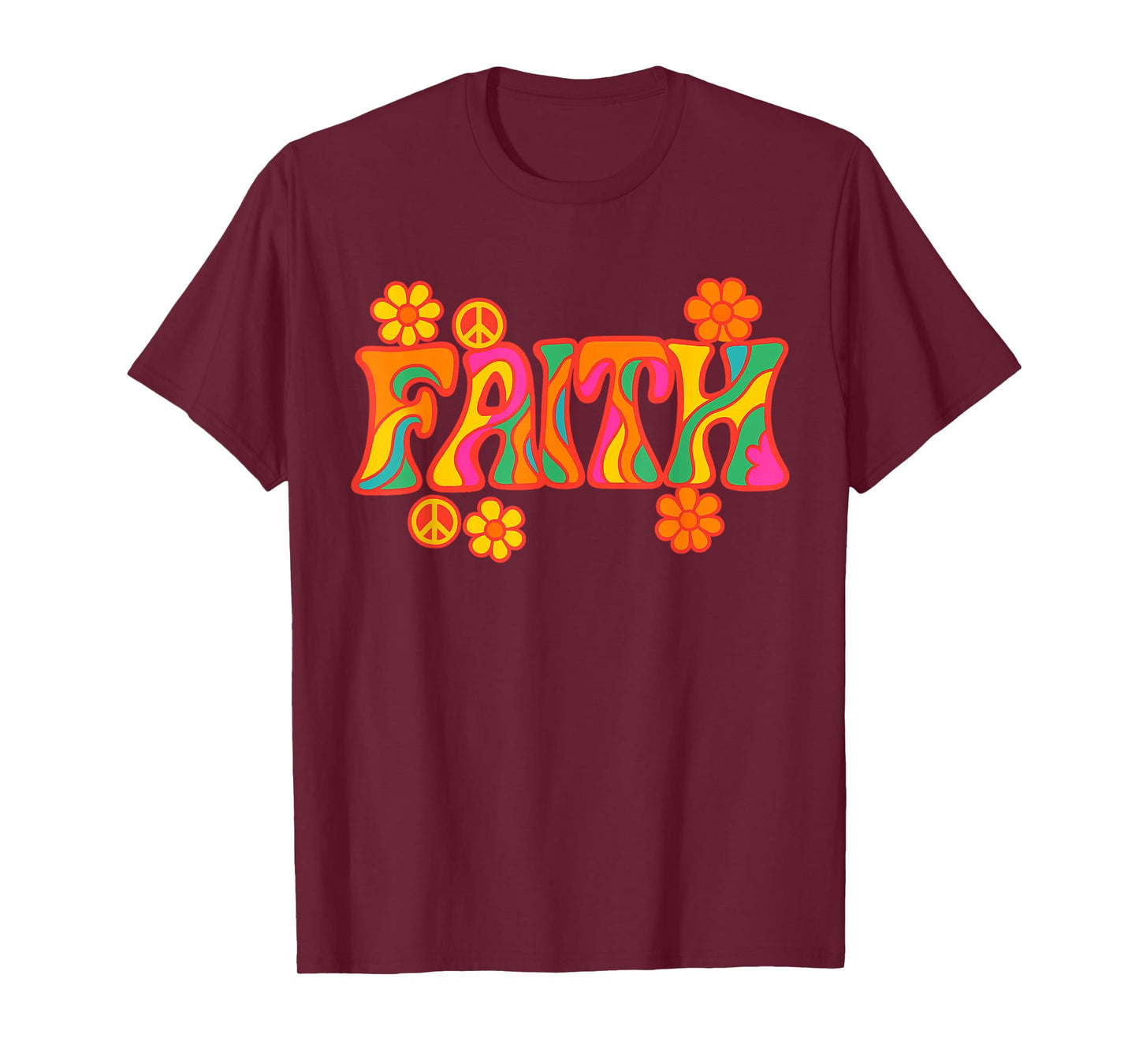 Hippy Faith Retro Psychedelic Design | Spiritual Peace T-Shirt
