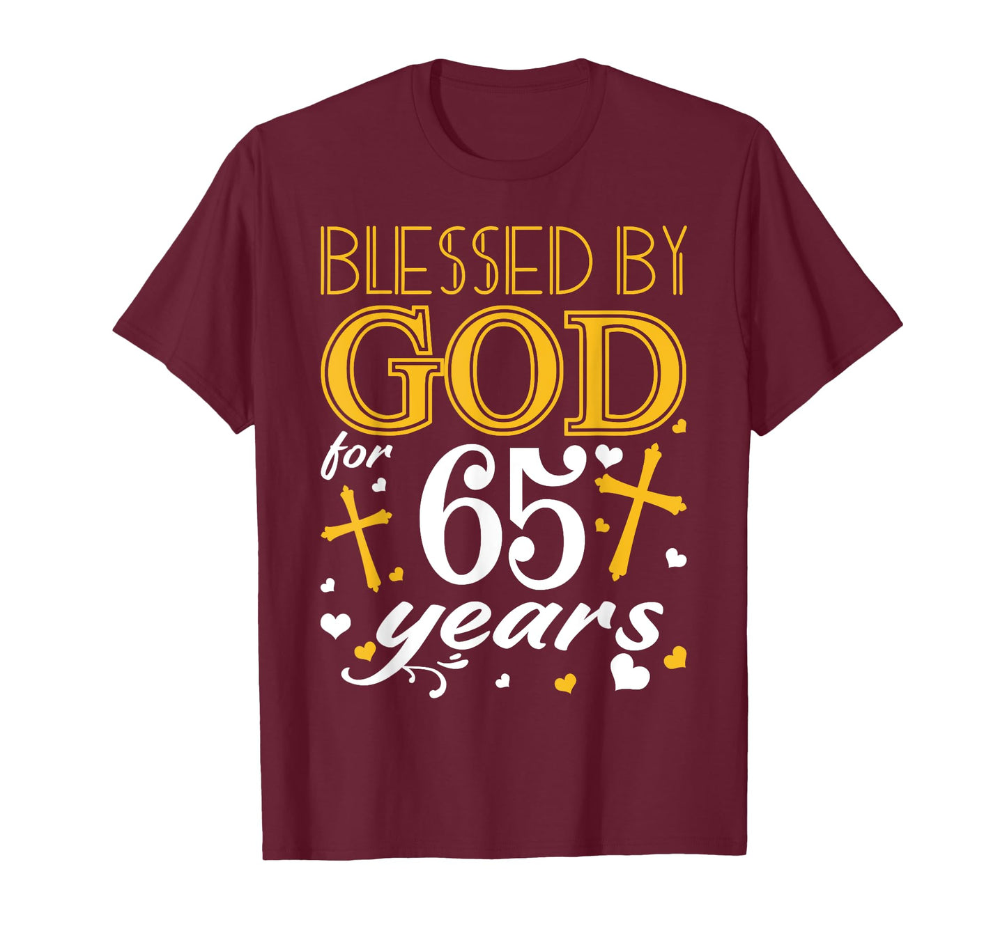 Vintage Blessed By God For 65 Years Happy 65th Birthday T-Shirt