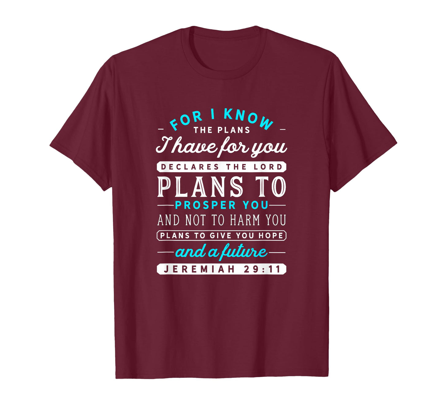 Christian Jeremiah 29 11 Hope Bible Verse Scripture Quote T-Shirt