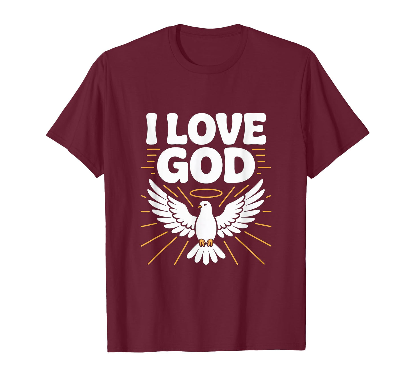 I Love God Dove Symbol Spiritual Faith Message T-Shirt