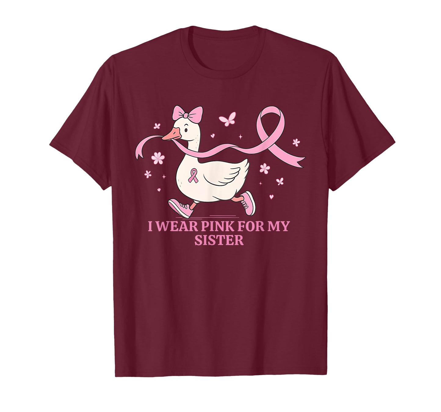 I Wear Pink for My Mom Breast Cancer Support Squad Kid Women T-Shirt