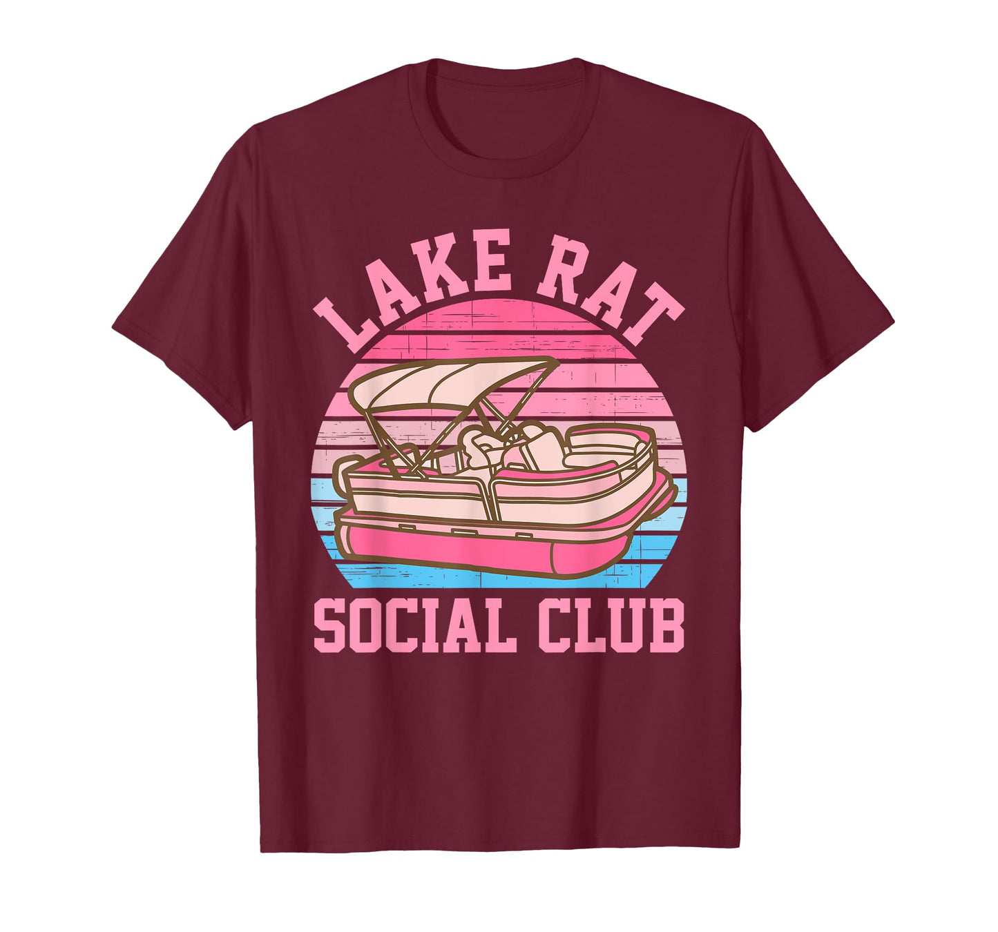 Lake Rat Social Club Boat Vintage Design T-Shirt
