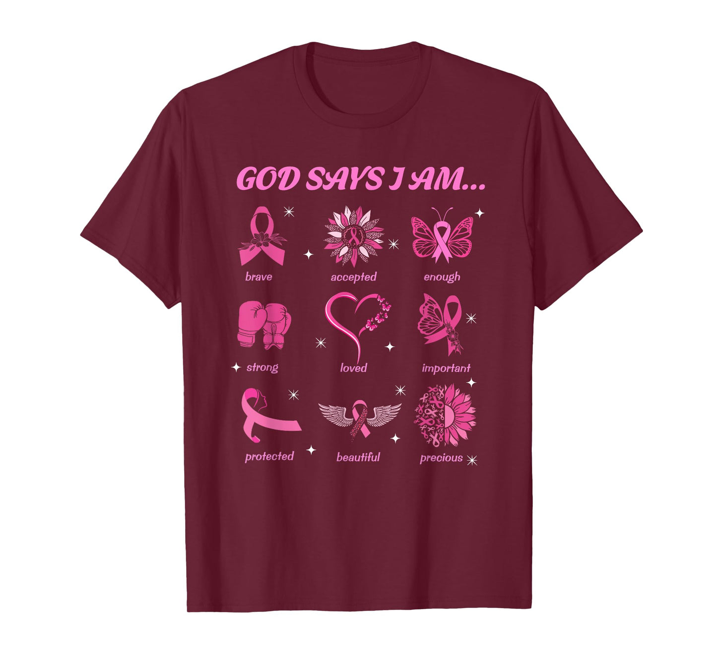 God Says You are Christian Breast Cancer Survivor Religious T-Shirt