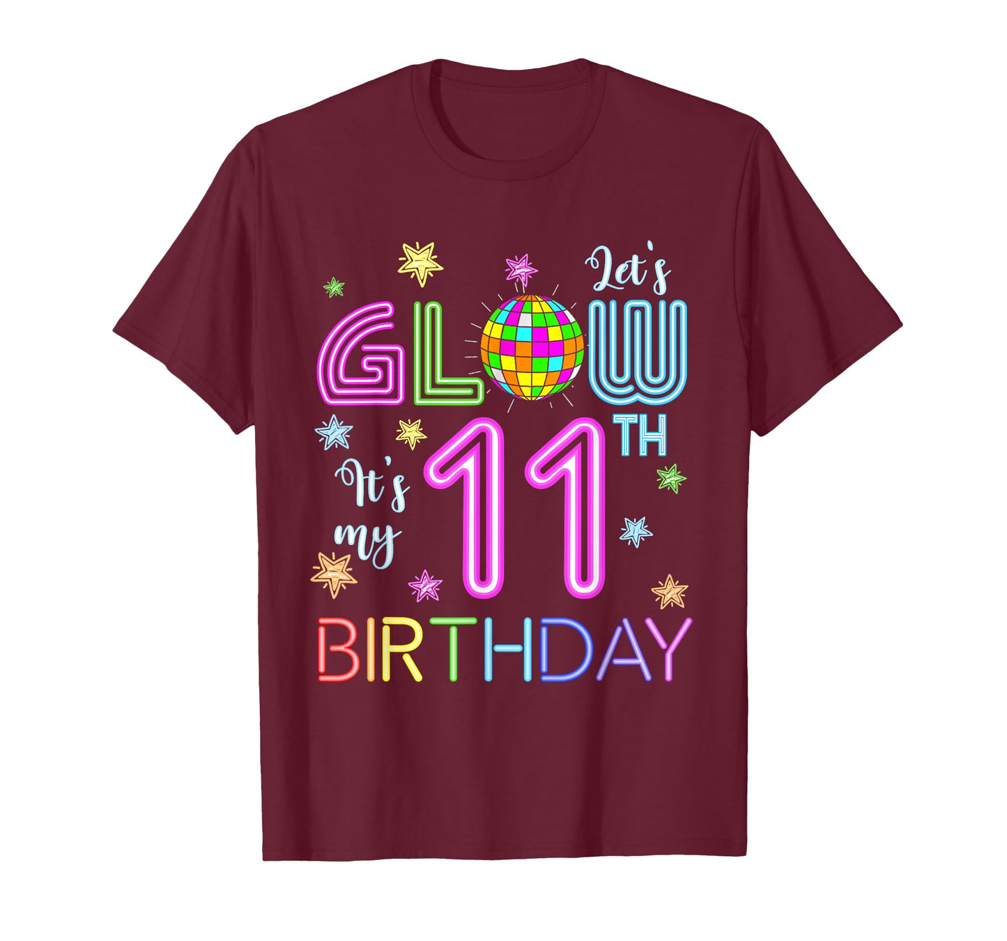 Lets Crazy It's My 11vth Birthday Glowing 80s 12 Year Old T-Shirt