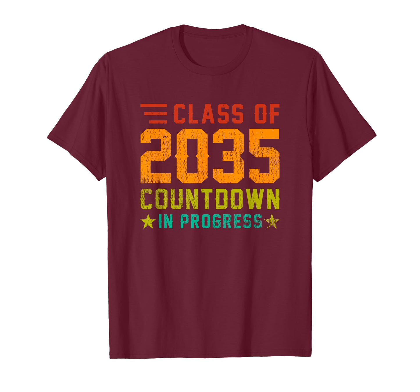 Class Of 2035 Countdown in Progress Retro Funny First Day T-Shirt