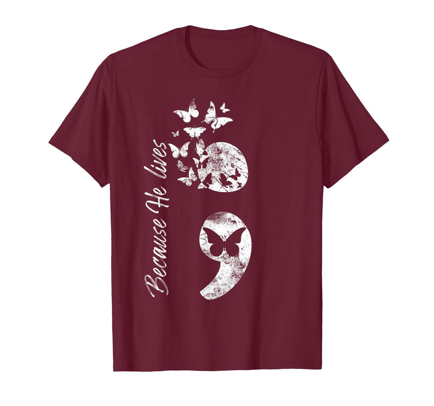 Christian Suicide Prevention Awareness Semicolon Gift Tee T-Shirt