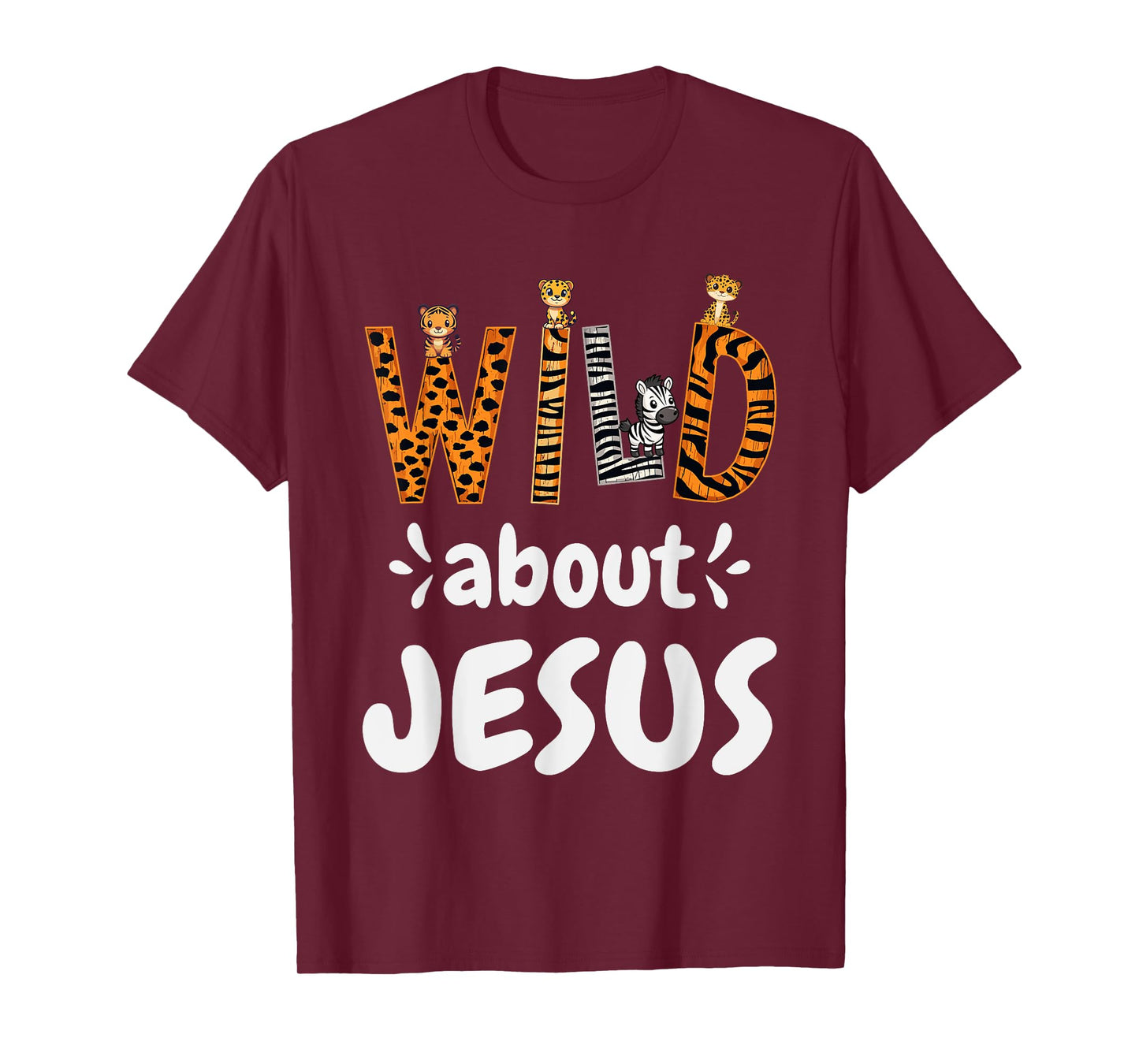 Jesus Accessories & Designs Wild About Jesus Christian T-Shirt, Unisex-Adults & Kids, Black, Small, Short Sleeve, T-Shirt