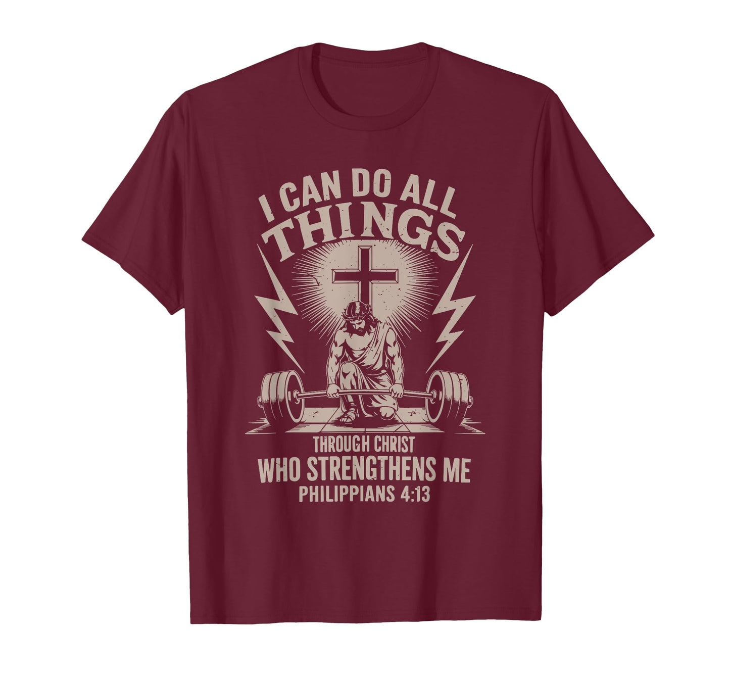 Can Do All Things Funny Christian Workout Gym Weightlifting T-Shirt