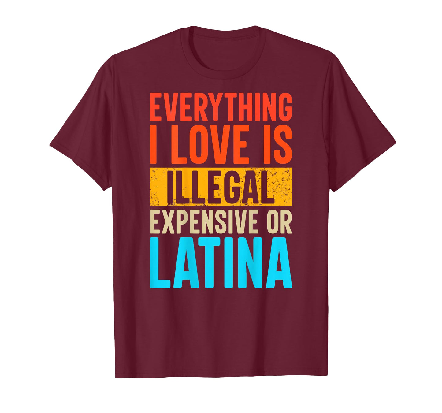 Funny Everything I Love Is Illegal Expensive Or Latina T-Shirt