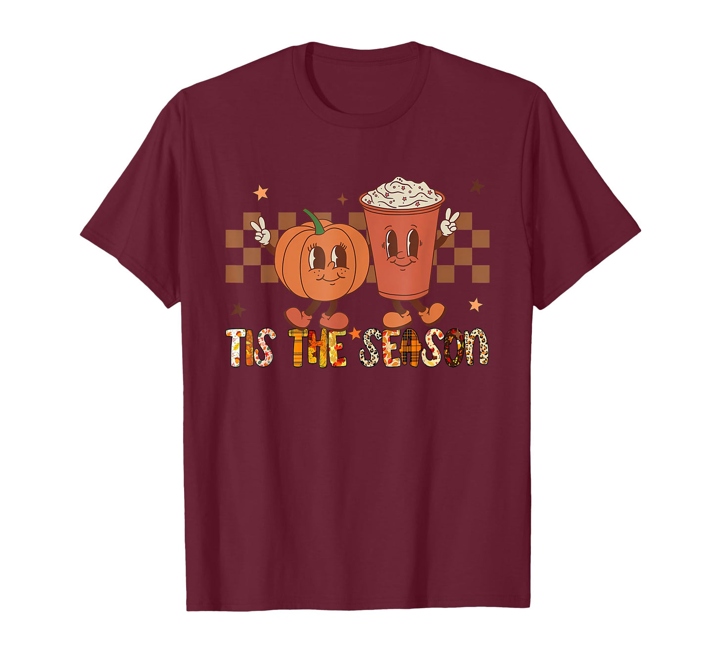 Tis The Season Pumpkin Spice Funny Fall Vibes Autumn Retro T-Shirt