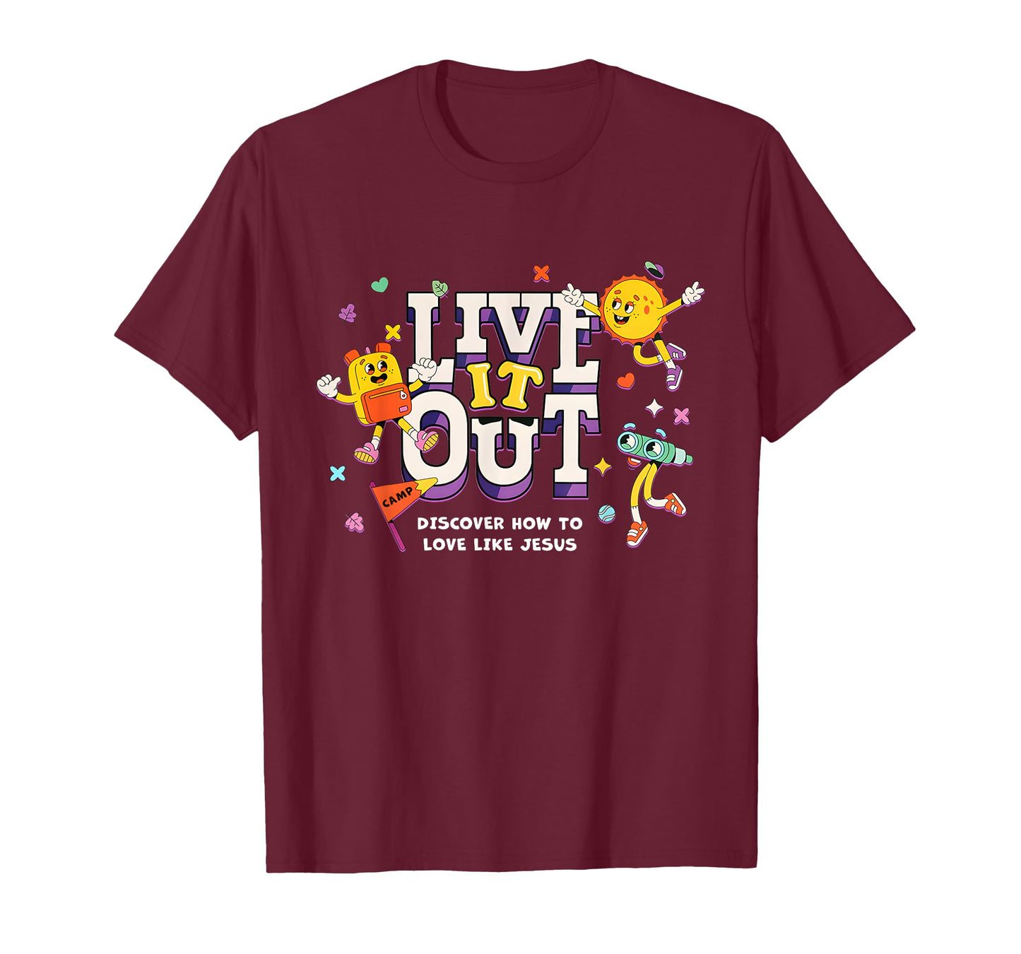 Live It Out Love Like Jesus VBS 2025 Christian Camping T-Shirt