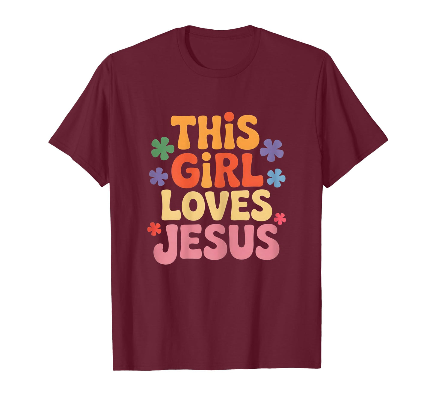 This Girl Loves Jesus Christian Faith Retro Pastel T-Shirt