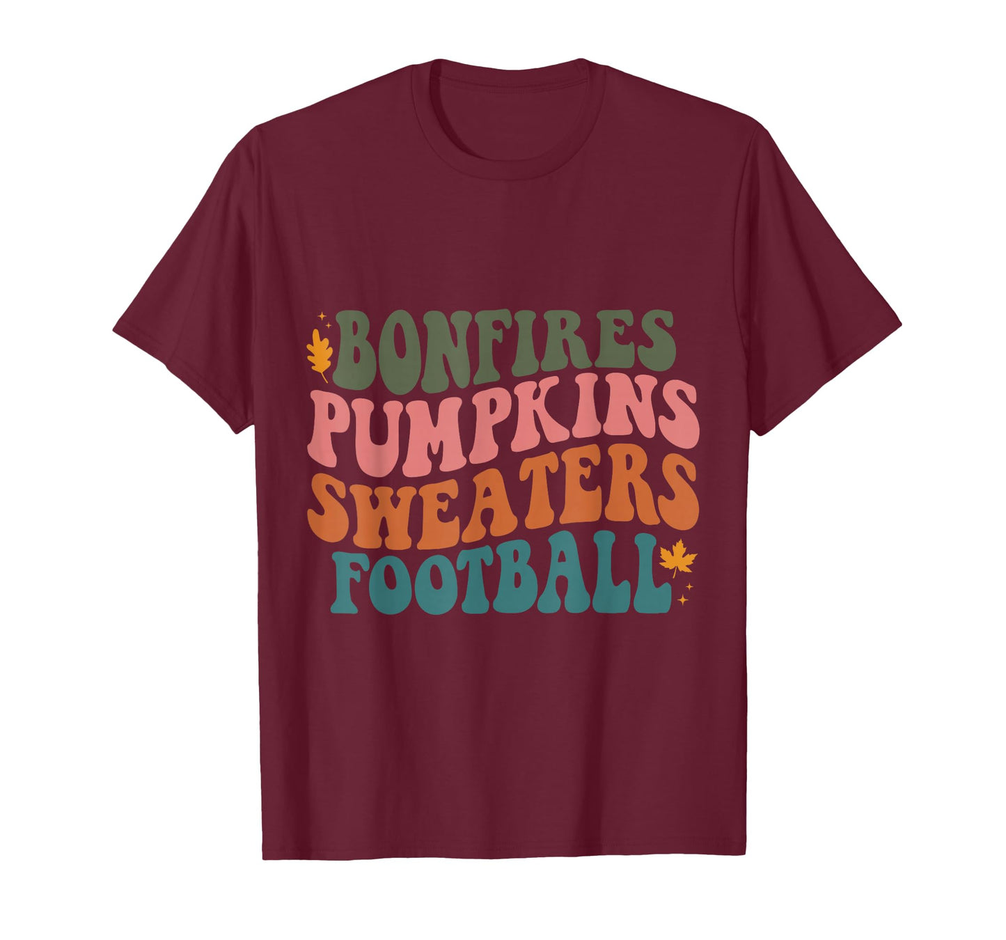Bonfires Pumpkins Sweaters Football Retro Fall Autumn T-Shirt