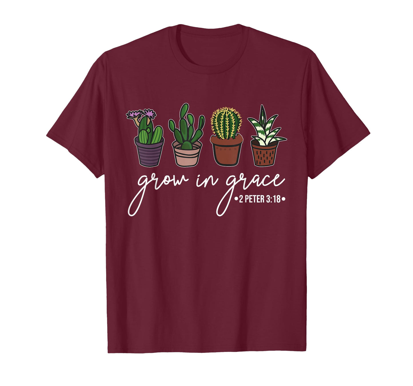 Grow In Grace Christian Easter Day Cute Cactus Lover T-Shirt