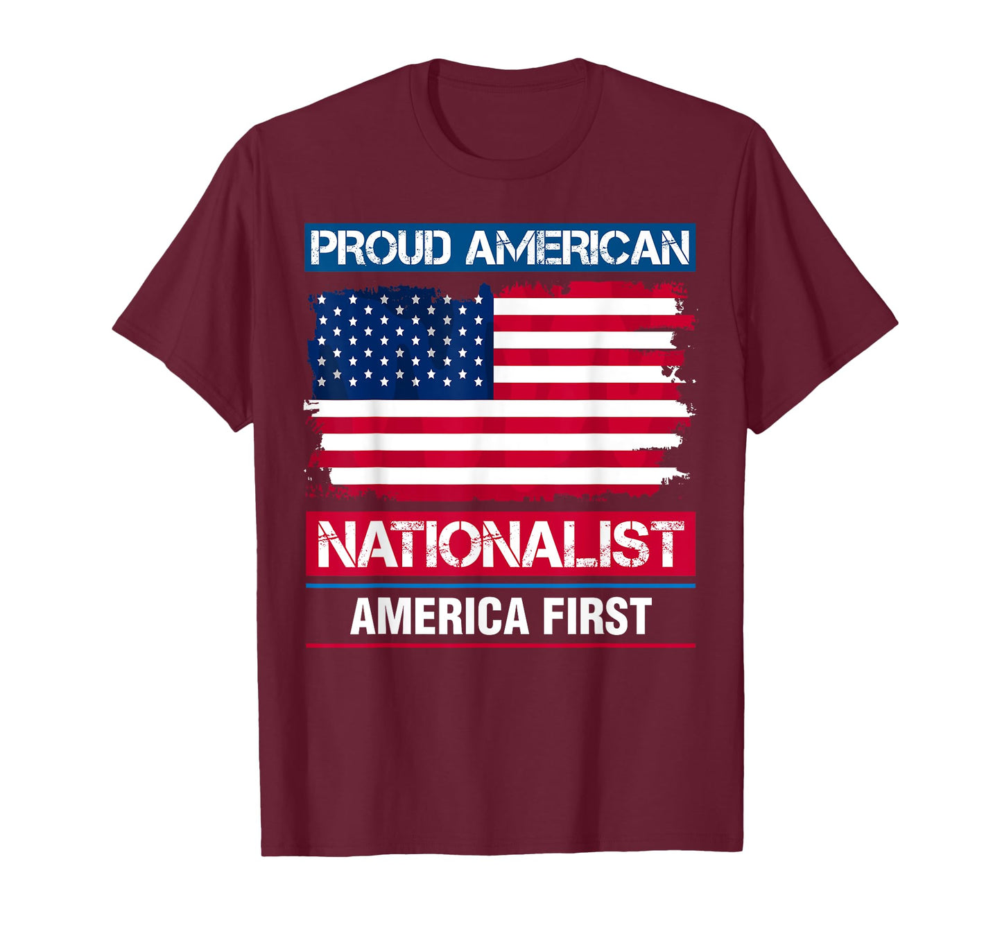 American Nationalist America First Proud USA Flag T-Shirt for Women Men