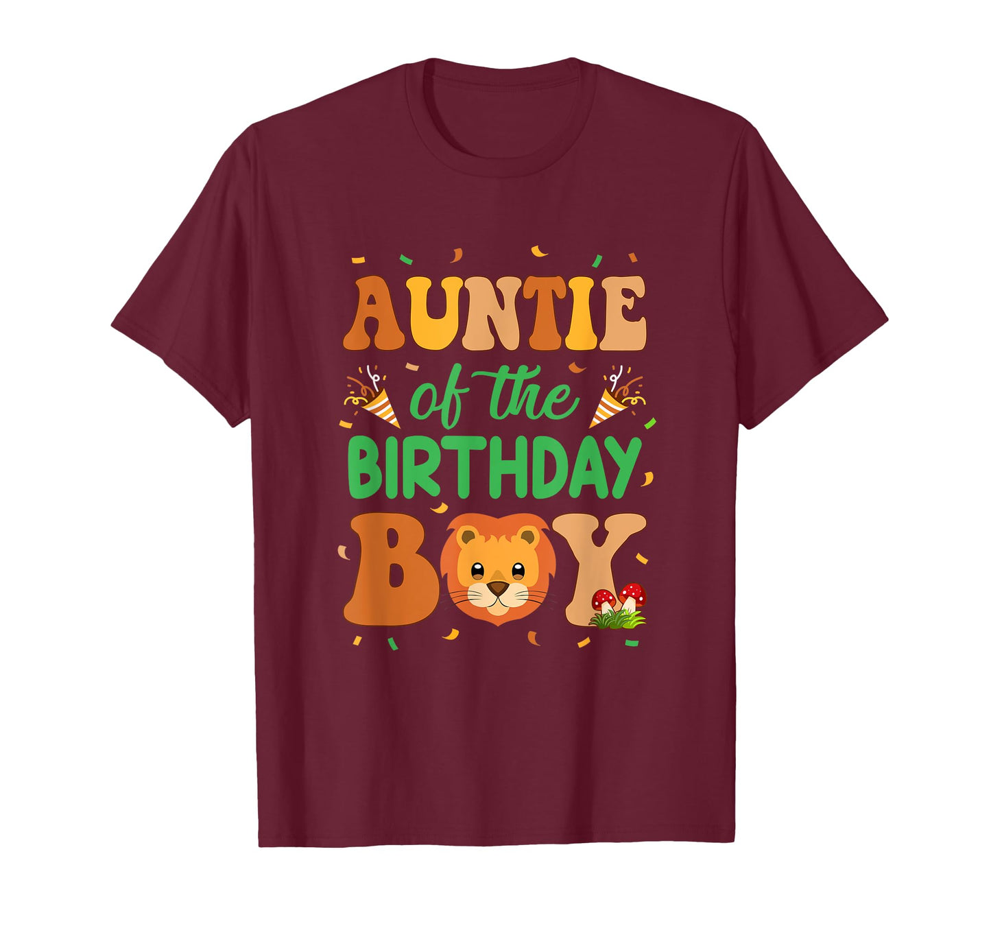 Auntie Of The Birthday Boy Lion Family Party Decorations T-Shirt