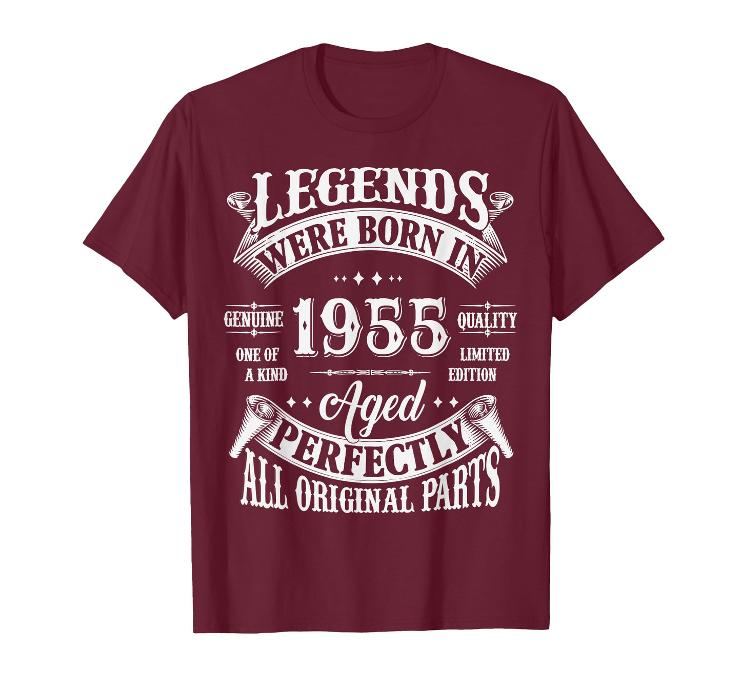 70th Birthday Tee 70 Years Old Vintage Legends Born In 1955 T-Shirt