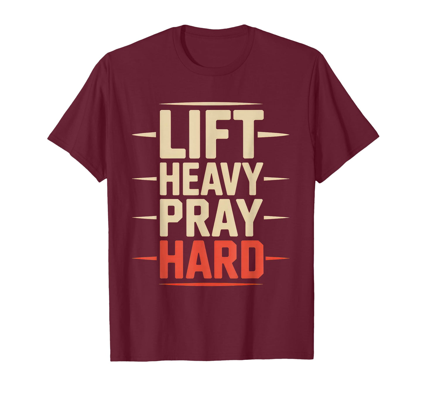 Lift Heavy Pray Hard Tshirt Gym Christian Gift Jesus Faith T-Shirt