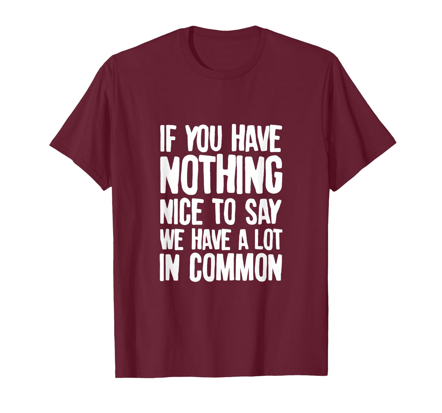 You Have Nothing Nice To Say We Have A Lot In Common Saying T-Shirt