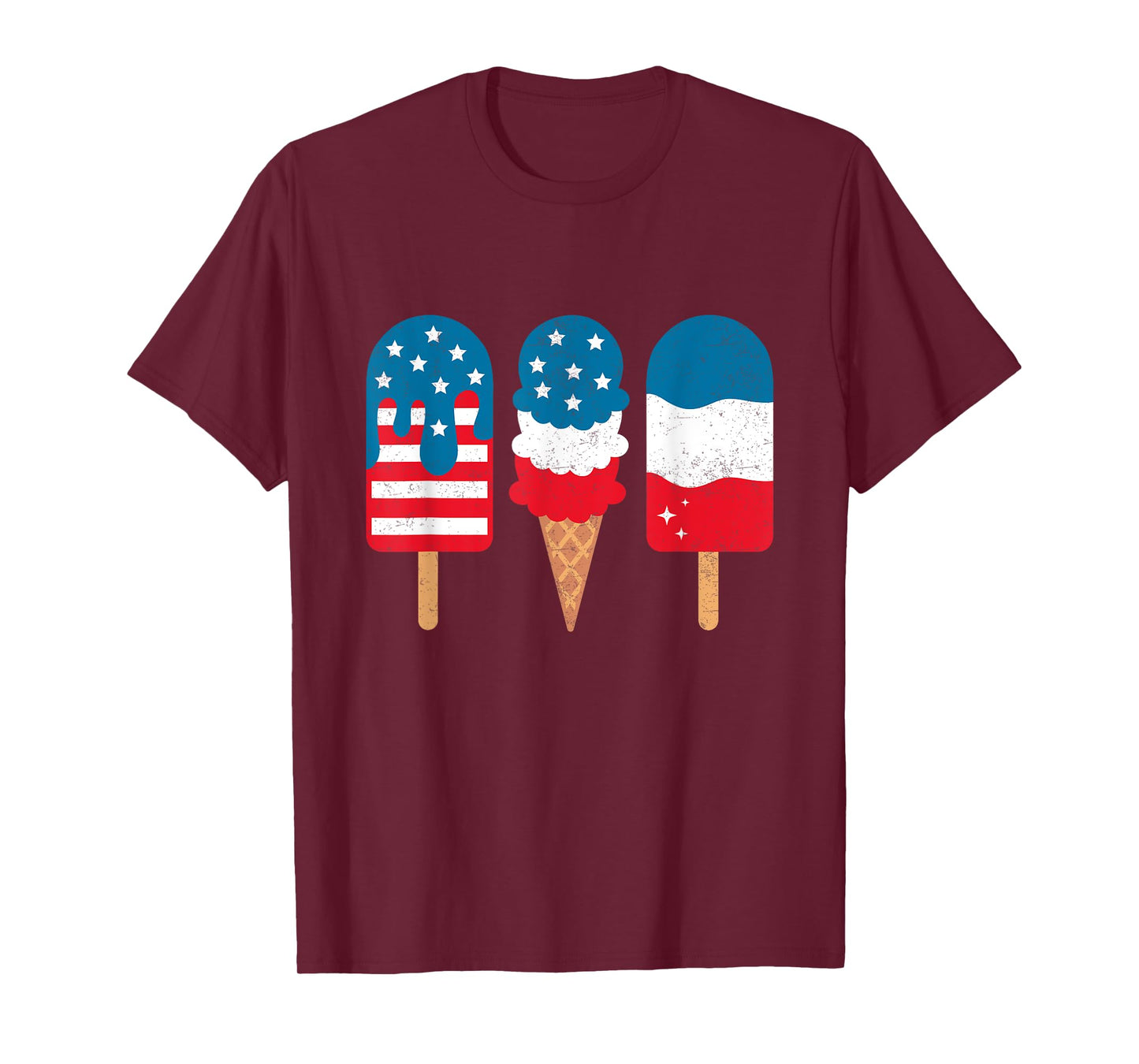 4th Of July Popsicle Red White Blue American Flag Patriotic Women Girls Kids Men T-Shirt
