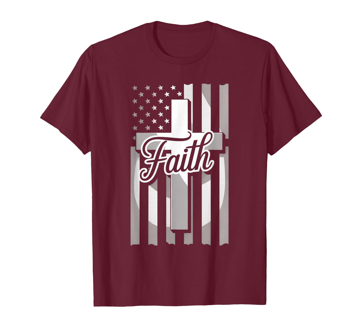 Fife Life American Flag Vintage Faith Christian God Jesus T-Shirt