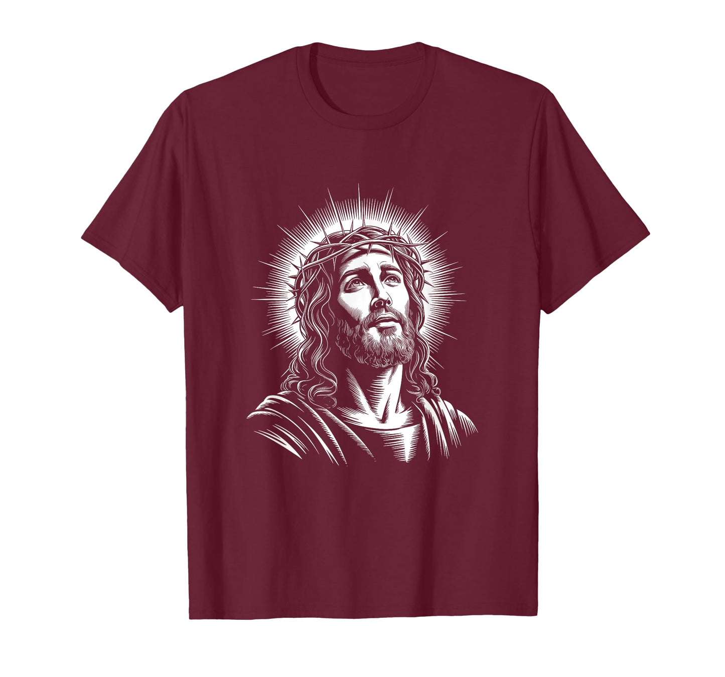 Jesus Christ Face With Crown Of Thorn God Bible Christian T-Shirt