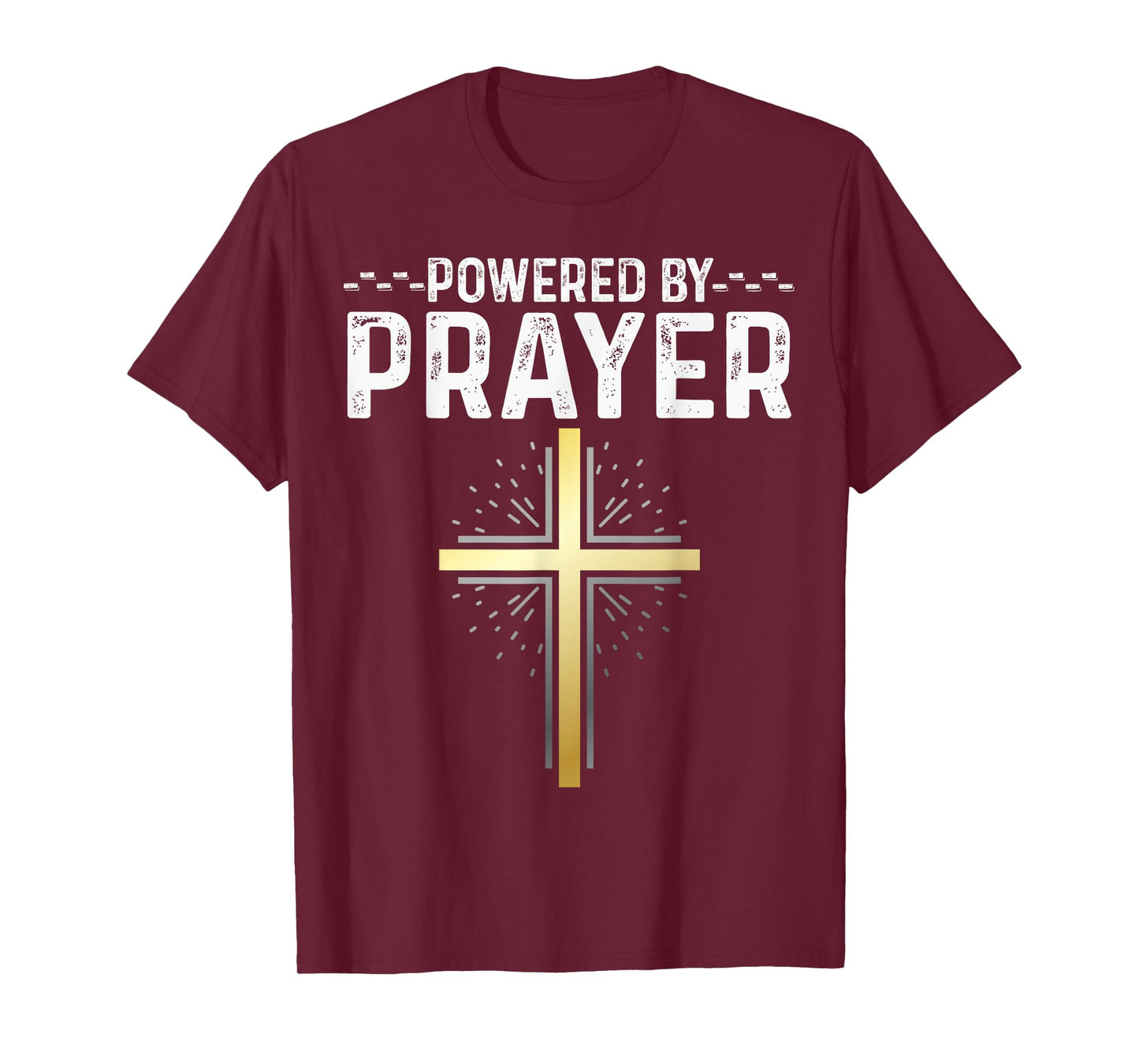 Powered By Prayer Christian Cross Religious graphic T-Shirt