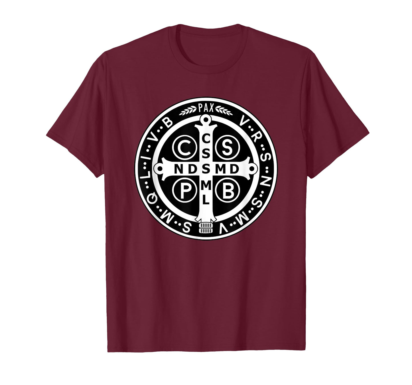 Funny Cross Saint Benedict Medal Black White T-Shirt