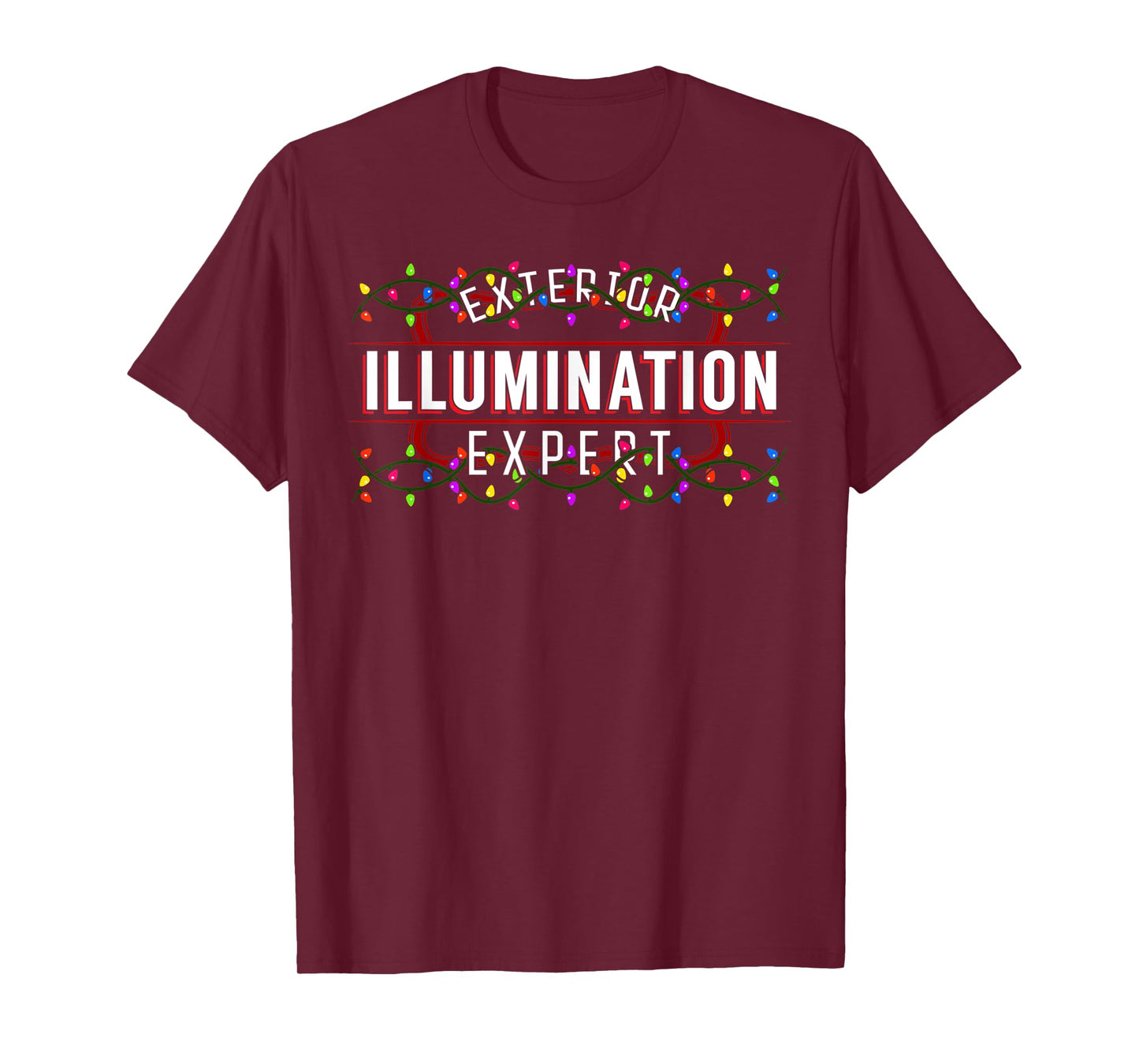 Cute Christmas Tees Exterior Illumination Expert Unisex-Adults & Kids Christmas T-Shirt Black Small