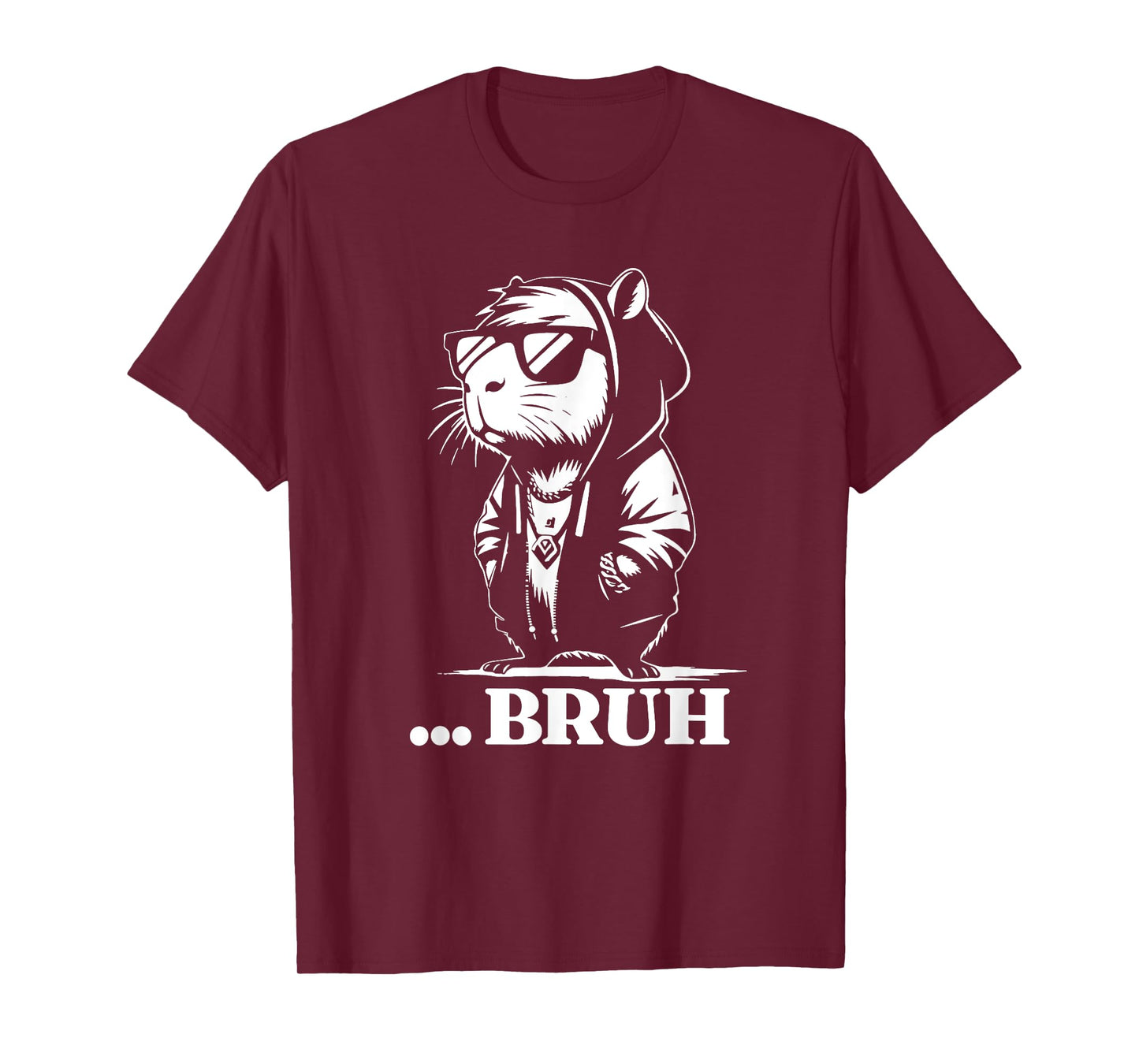 Funny Capybara Bruh Rodent in Hoodie Teens Quote Kids Slang T-Shirt