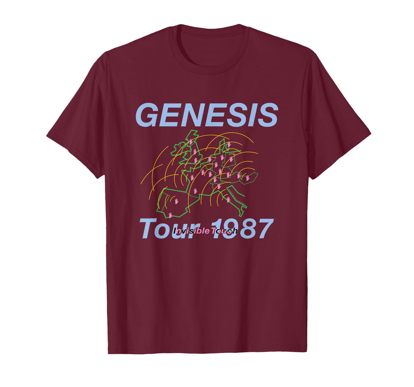 Genesis Invisible Touch Tour 1987 Black Crew Neck Classic Fit T-Shirt