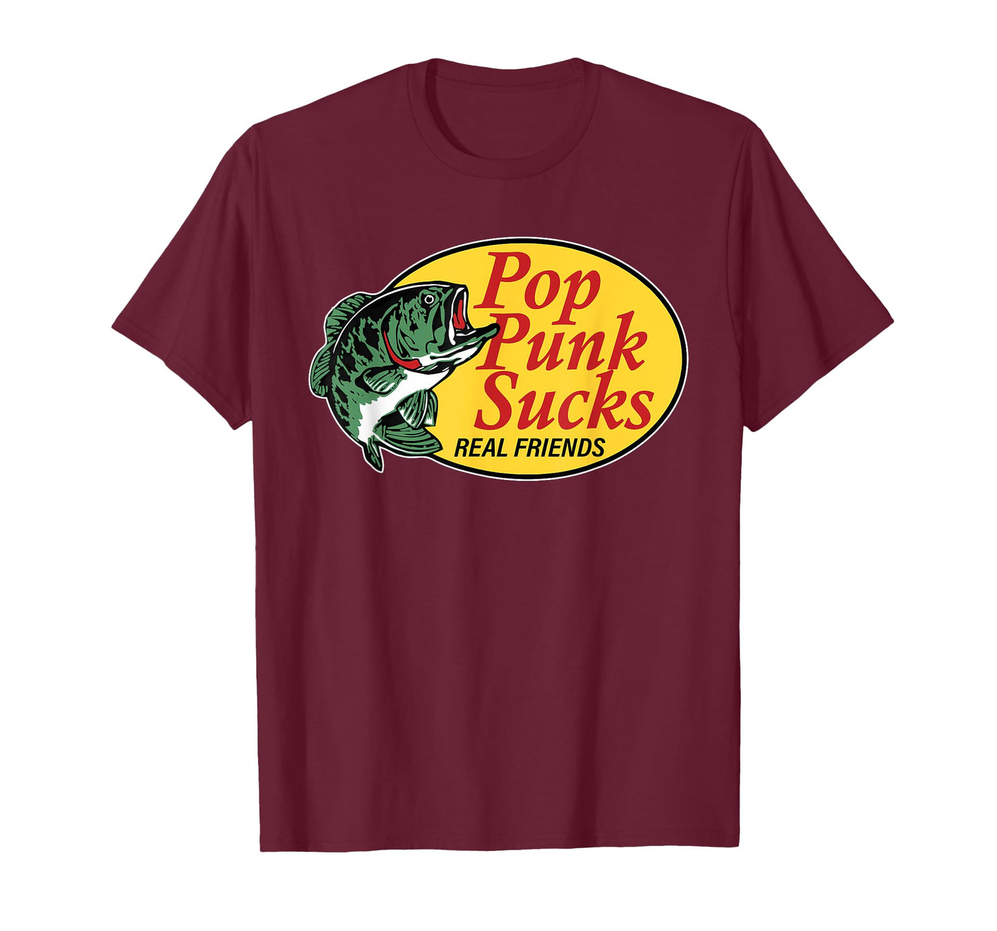Pop Punk Sucks Real Friends Funny Design T-Shirt