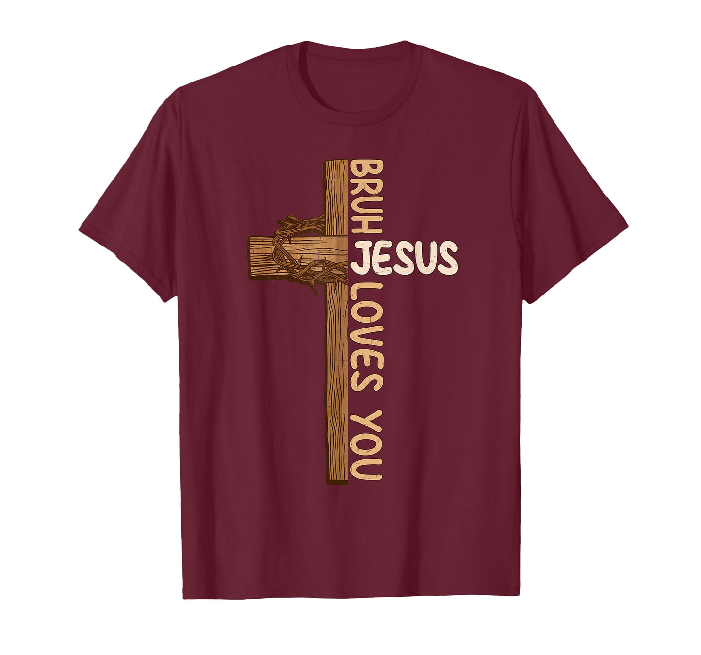 Religious Christian Boys Teens Kids Bruh Jesus Loves You T-Shirt