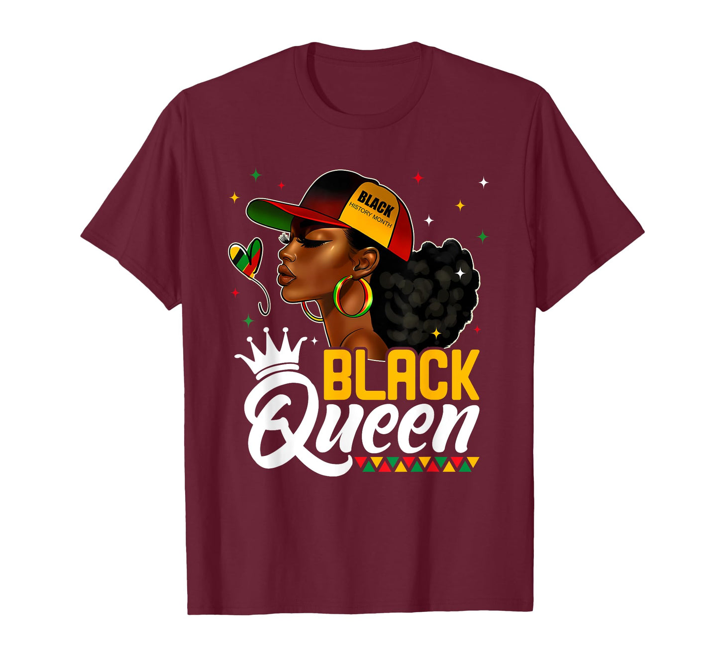 Black History Month Black Queen In Hat Melanin Girl Women T-Shirt