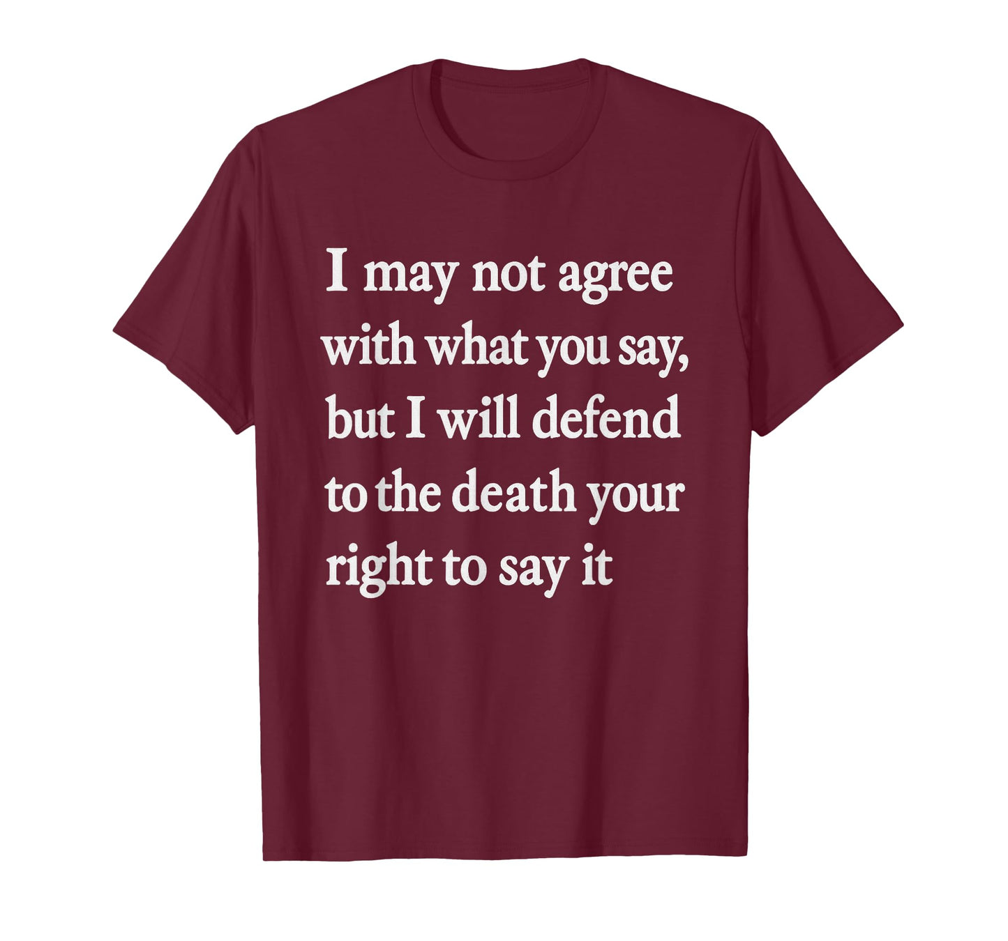 Retro Voltaire Quote I May Not Agree Freedom of Speech T-Shirt