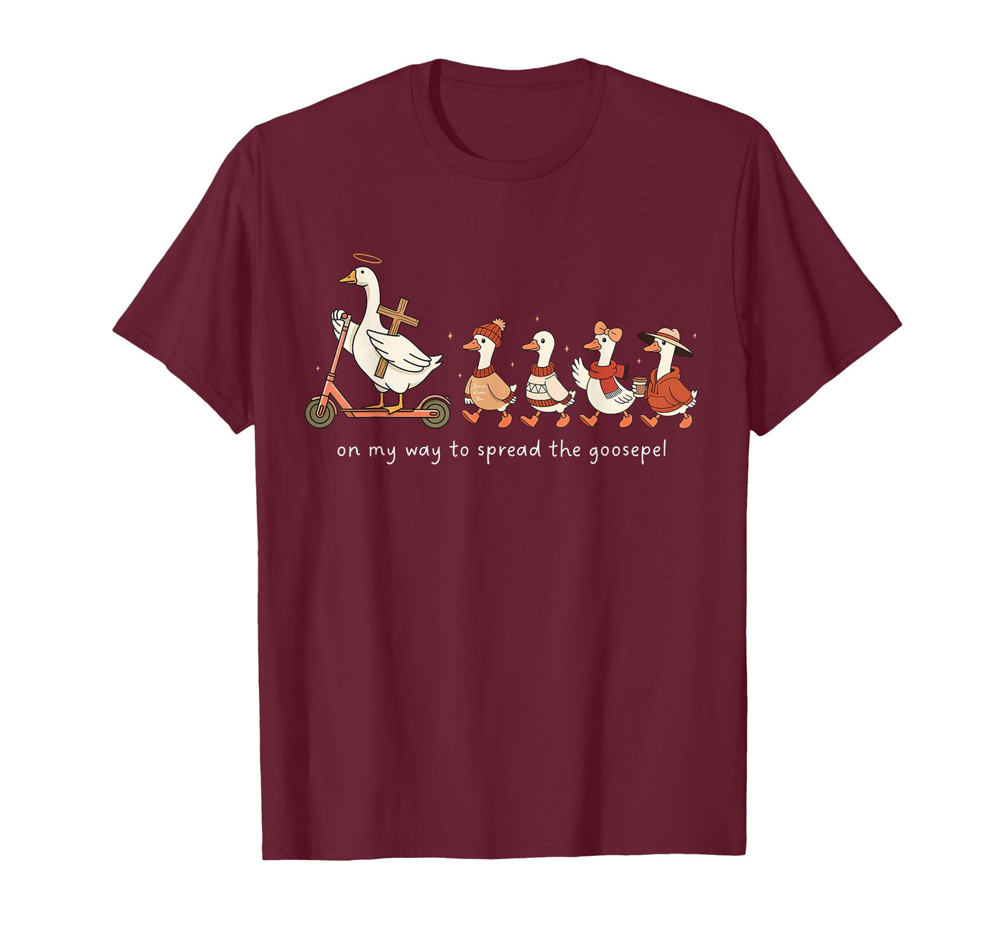 On My Way to Spread The Goosepel Funny Christian Faith Goose T-Shirt