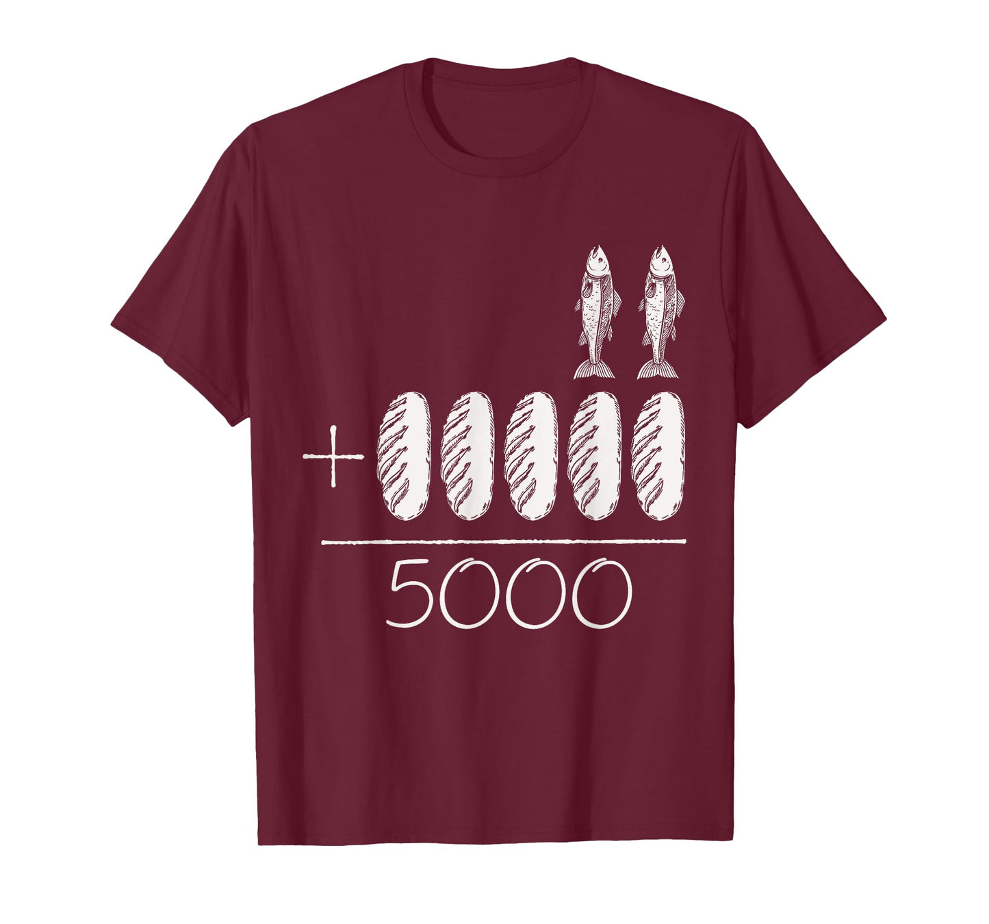 2 Fishes 5 Breads Jesus Feeds The 5000 Christian T-Shirt