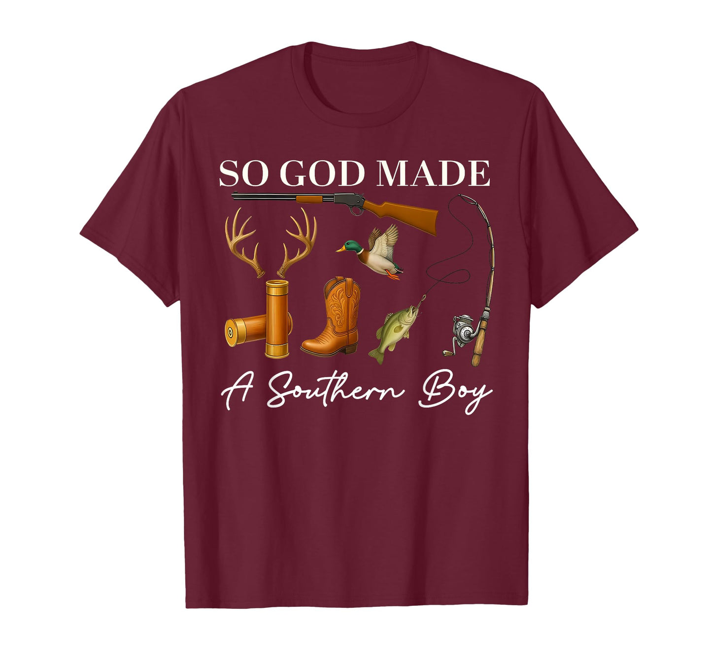 So God Made A Southern Boy Hunting Duck Deer Fishing Toddler T-Shirt