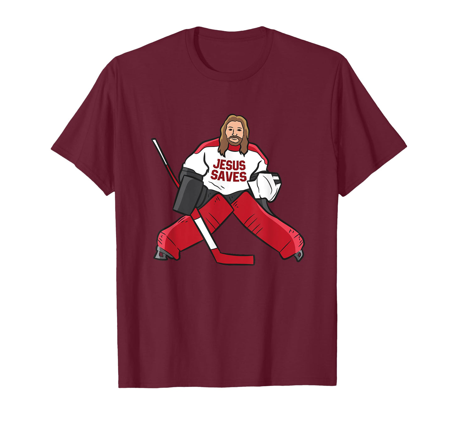 Funny Hockey Jesus Saves Hockey Goalie T-Shirt