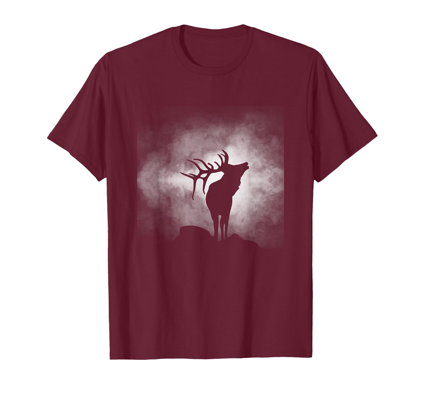 BASBO Outdoor Antlers Elk Deer T-Shirt, Small, Black