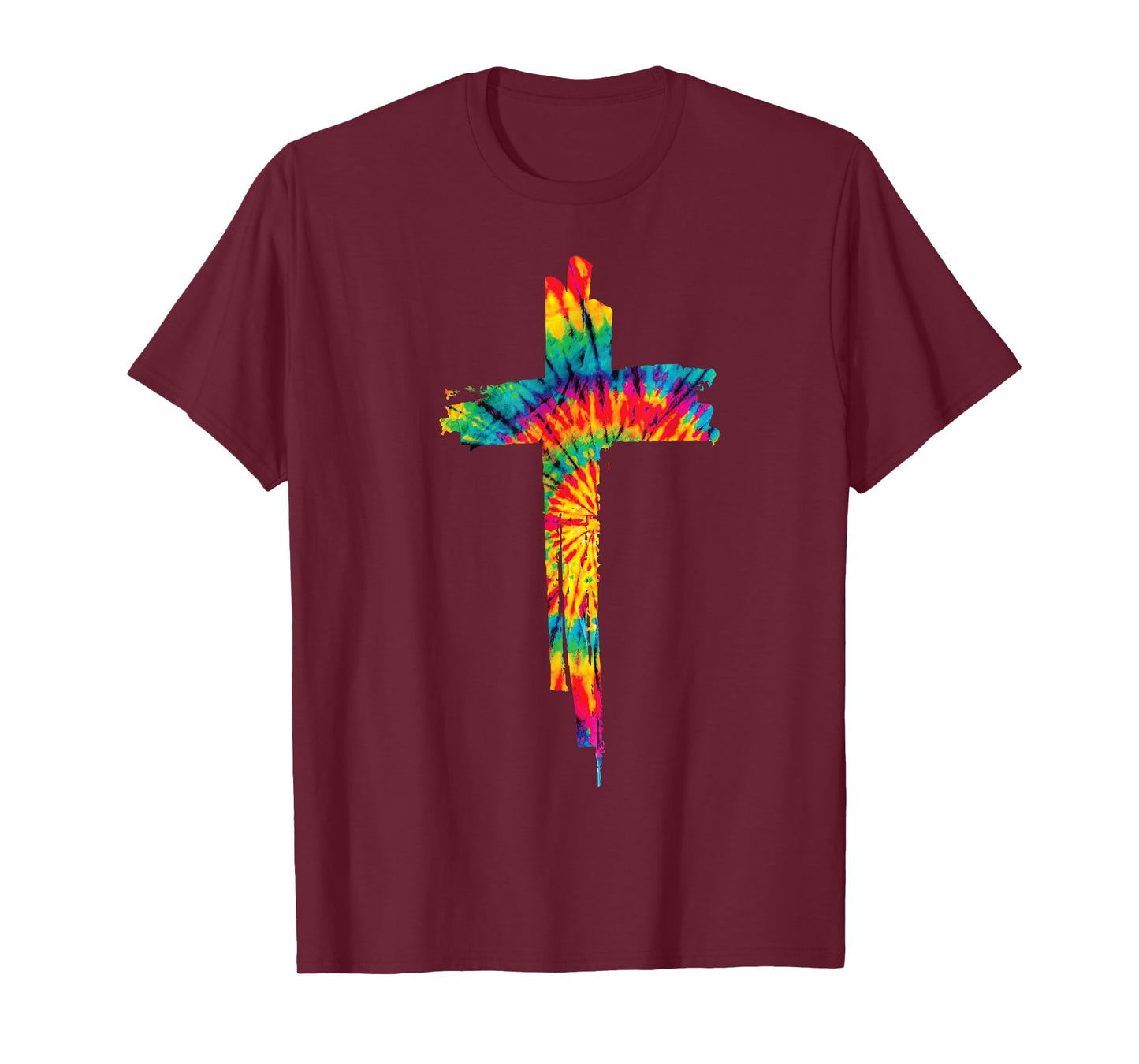 Jesus Christian Cross Tie Dye Rainbow Religious Bible Faith T-Shirt