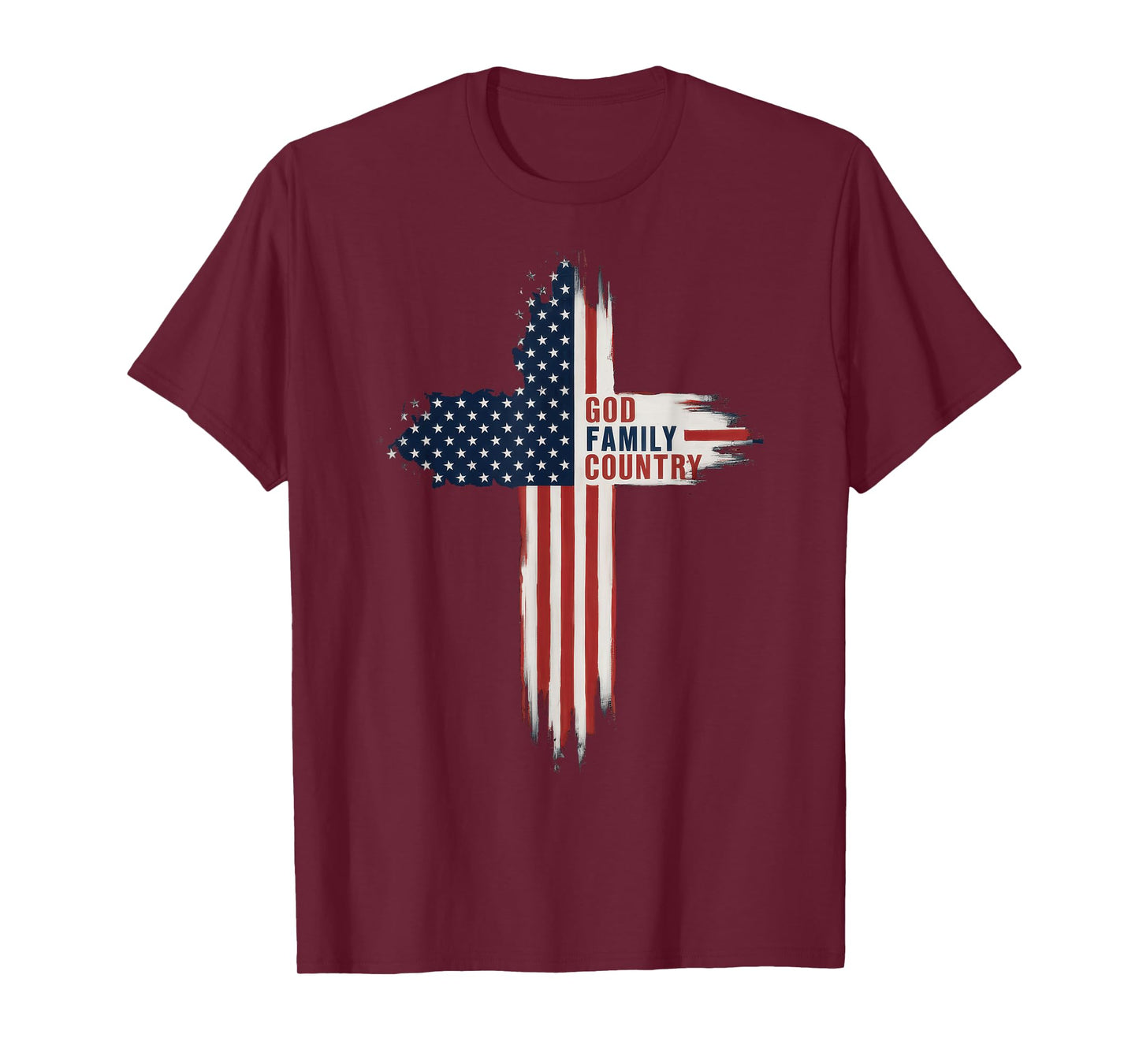 Patriotic Christian Family Faith USA Cross Wear God Family Country Christian T-Shirt