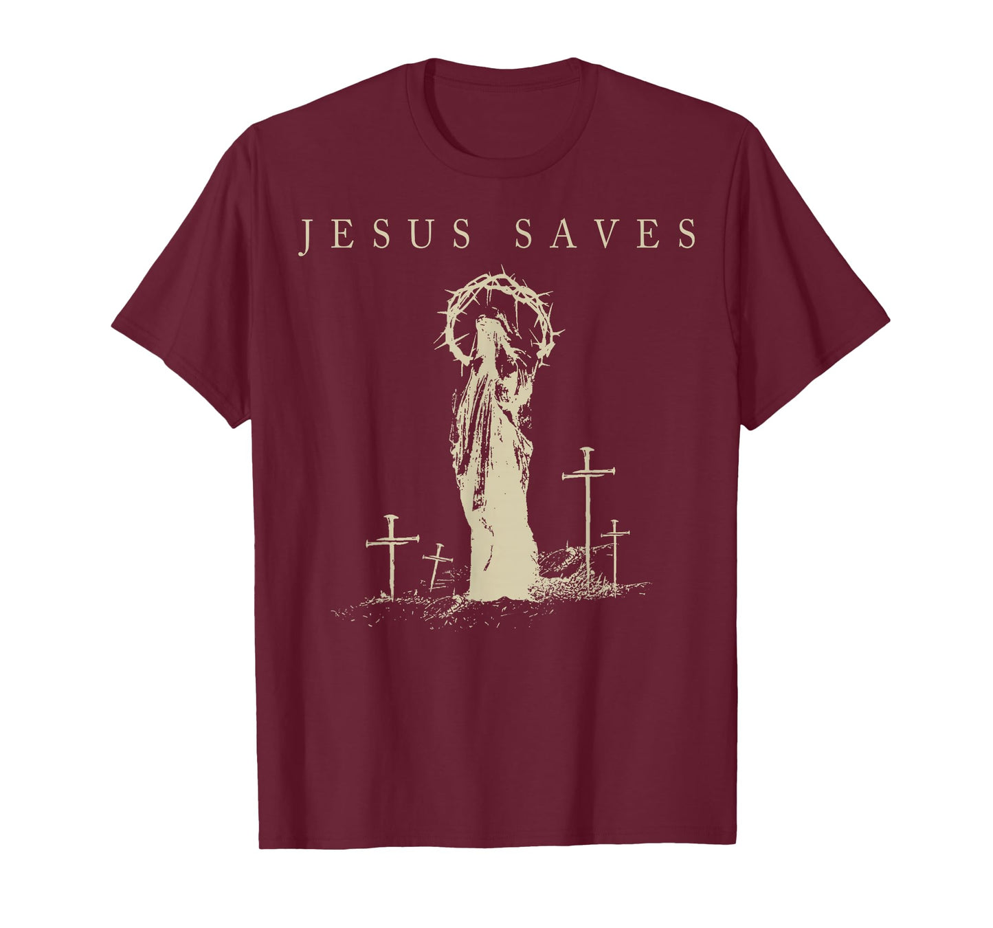 Jesus Saves Christian Faith Cross Vintage Religious Art T-Shirt