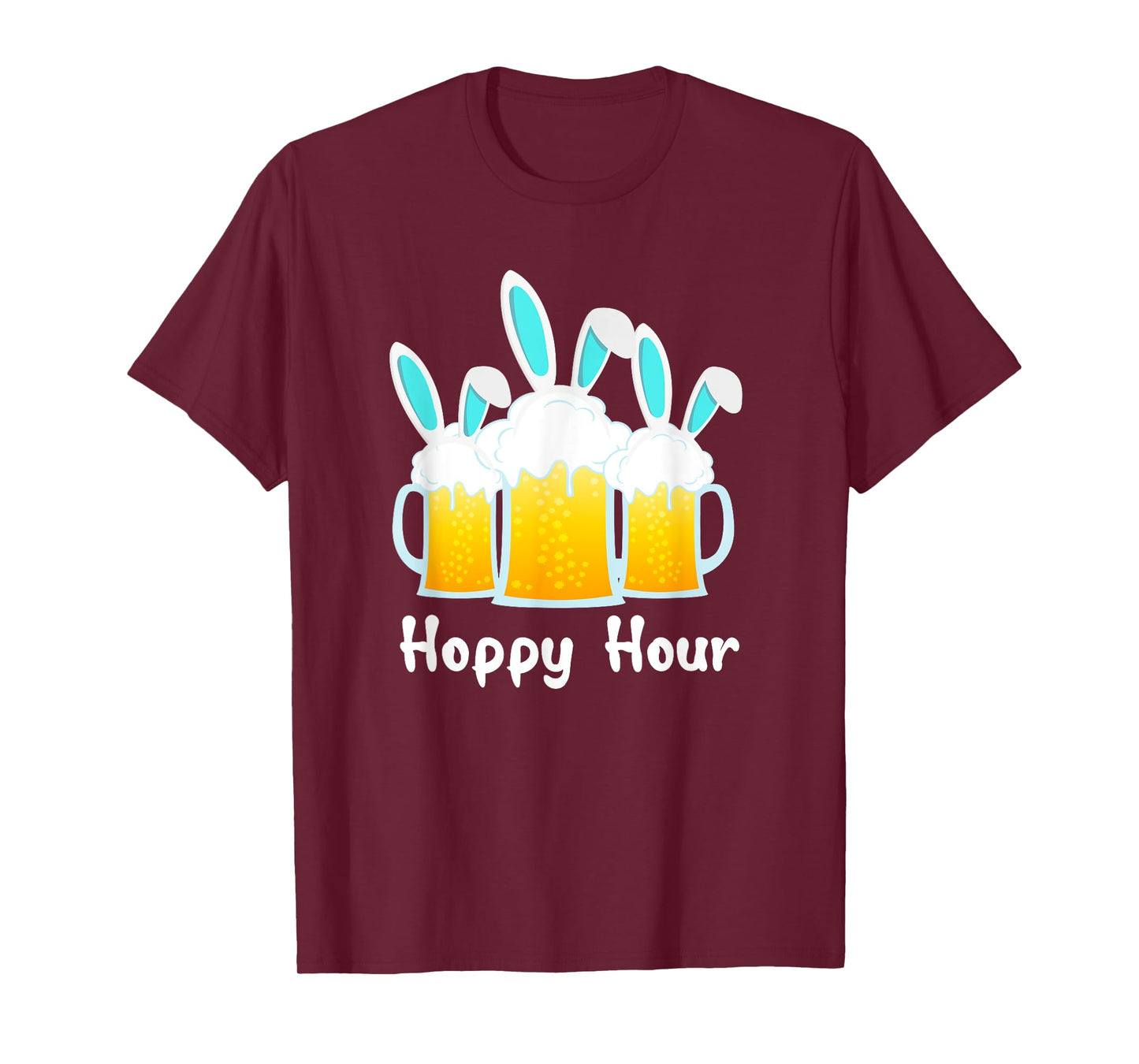 Punny Easter Shirt Happy Bunny Beer Drinking Top Men Women T-Shirt
