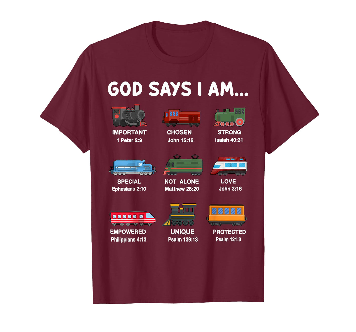 God Say I Am Train Shirt Christian Toddler Boy Locomotive T-Shirt